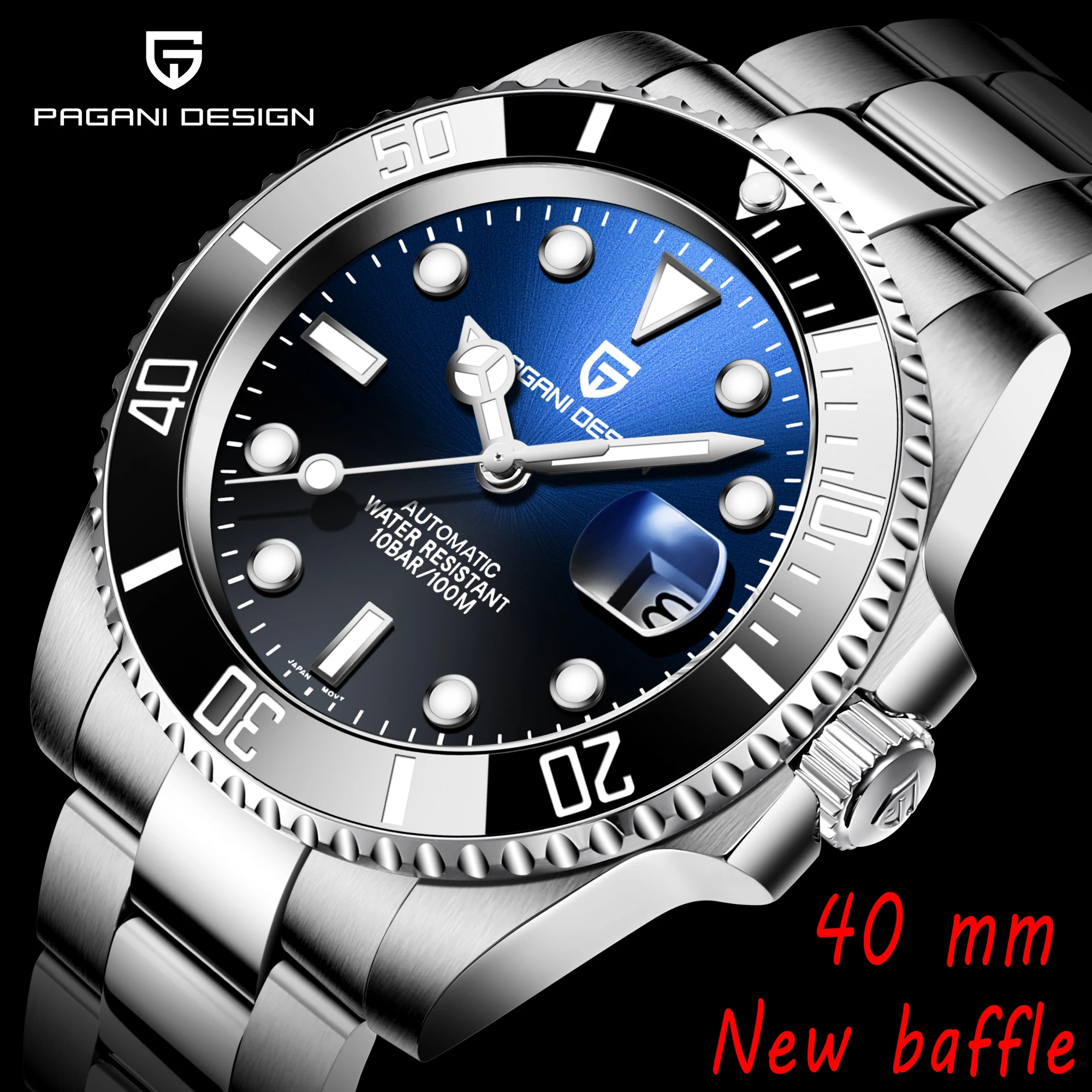 Best and good הדרך הפשוטה לקנות  שעוני גברים 2023 PAGANI DESIGN New Men's Automatic Mechanical WatchWrist NH35A Sapphire Stainless Steel Clock 100M Waterproof Watch for Men